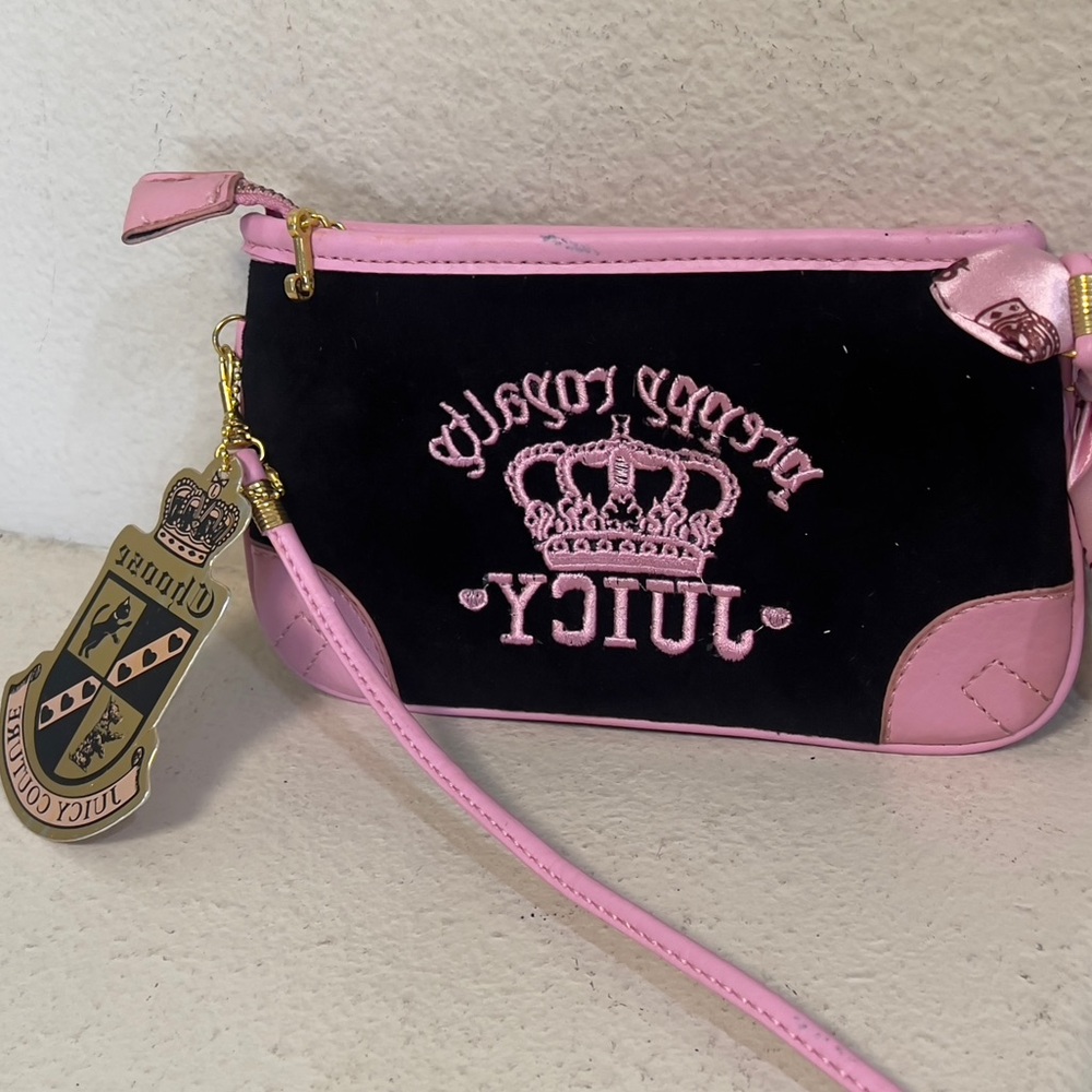 Juicy Couture pink and black purse mini‎ bag